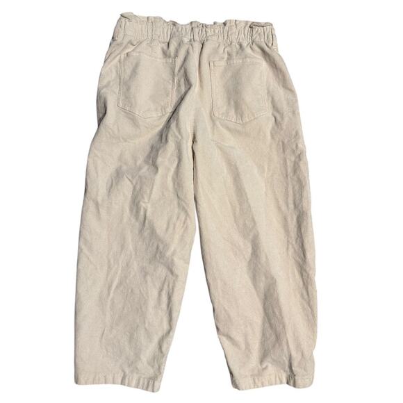 American Eagle Super High-Waisted Corduroy Paperbag Barrel Pants 16 Short Beige - Picture 11 of 11